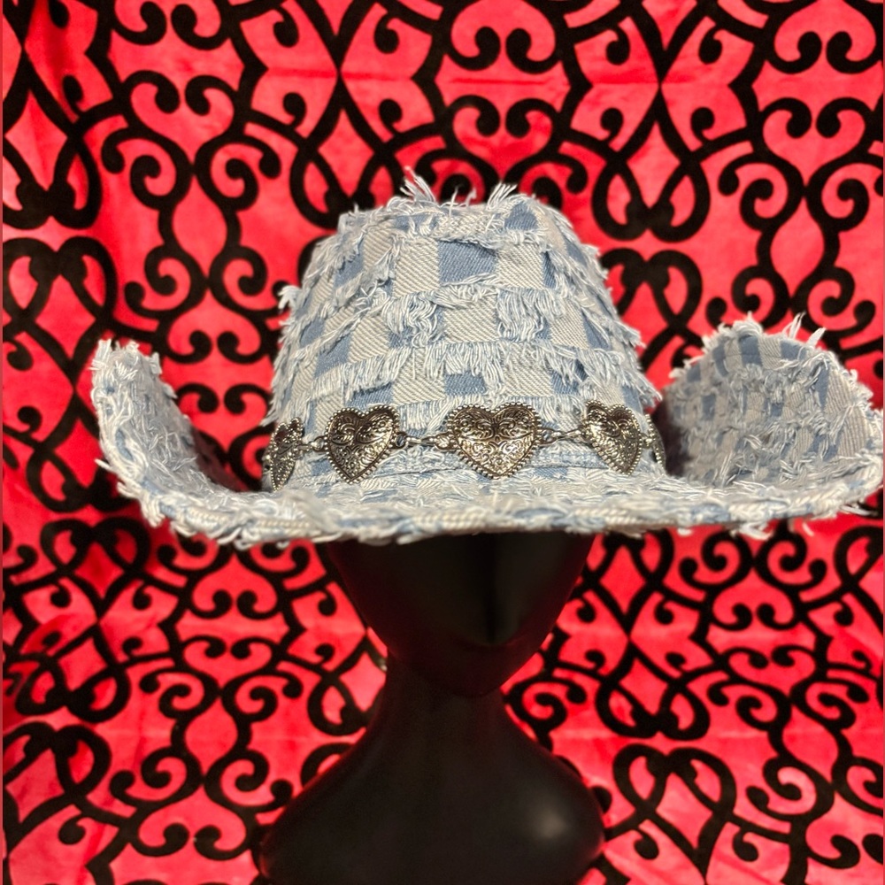 Checkerboard Pattern Cowboy Hat - image 2